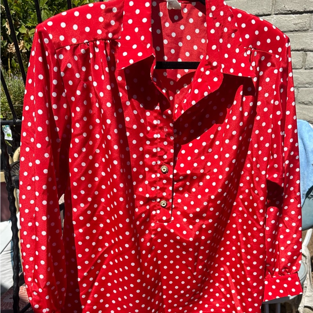 Red Polka Dot Blouse
